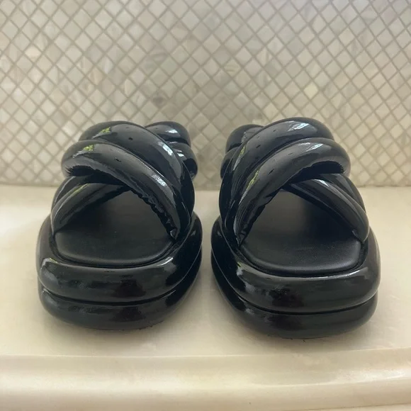 Proenza Schouler Glossy Black Twisted Strap Sandals - Picture 4 of 11